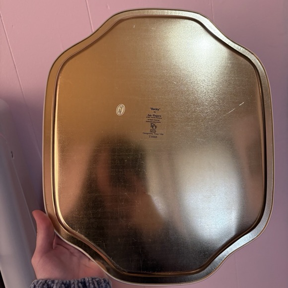 Vtg Jan Hagara 1987 Becky A Token Of Love Made In Hong Kong Tin Tray - Picture 5 of 7